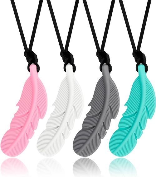 RoBiii - Collier mâchouilleur - Plume, assortiment