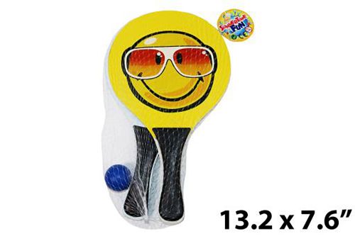 2 Raquettes de plage sourire avec balle