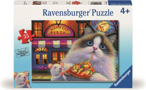 Casse-tête 35 pièces - Pizza chat heureux