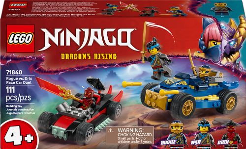 Lego Ninjago - Duel de voitures de course Rogue contre Drix