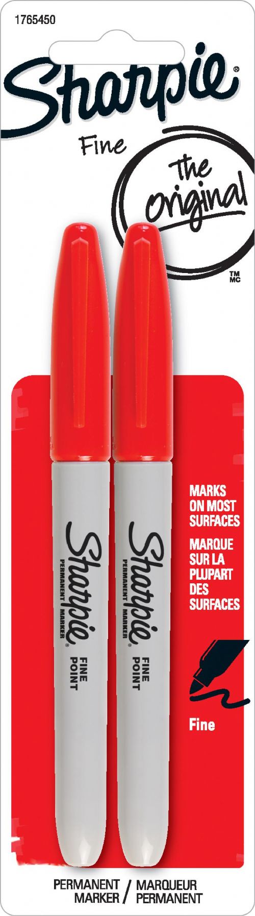 Sharpie 2 marqueurs pointe fine rouge