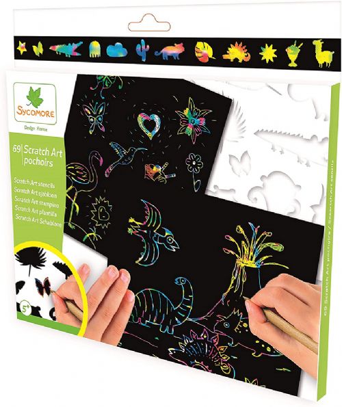 Pockets - Pochette Scratch Art Pochoirs 5 feuilles