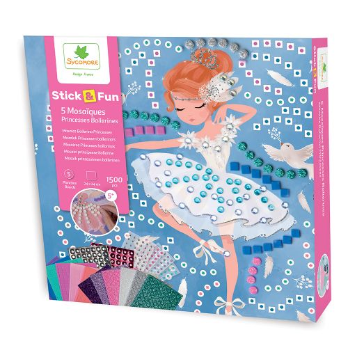 Stick'N Fun - Grand modèle 5 mosaïques Princesses ballerines