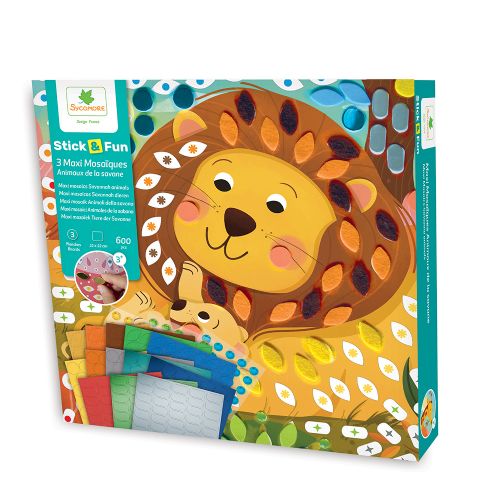 Stick'N Fun - 3 Maxi Mosaïques - Animaux de la savane