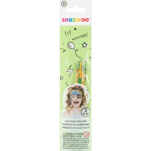 Snazaroo Ensemble de 3 pinceaux pour maquillage - Vert