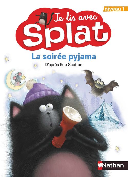 Livre - Je lis avec Splat: La soirée pyjama (Niveau 1) - Version française