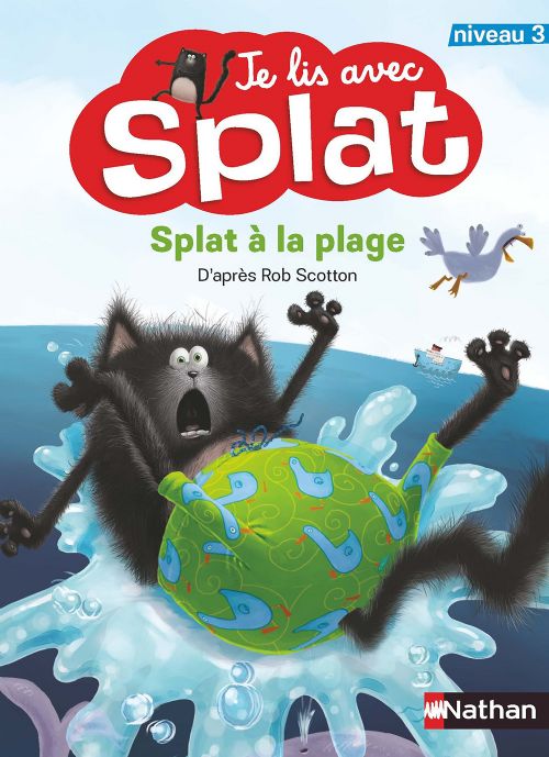 Livre - Je lis avec Splat: Splat à la plage (Niveau 3) - Version française