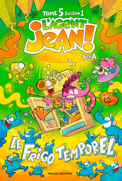 Livre -  L'agent Jean! Tome 5 Saison 1: Le frigo temporel (couverture rigide) - Version française