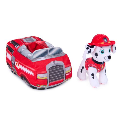 Pat' Patrouille - Peluche 2en1 Marcus et son camion de pompier