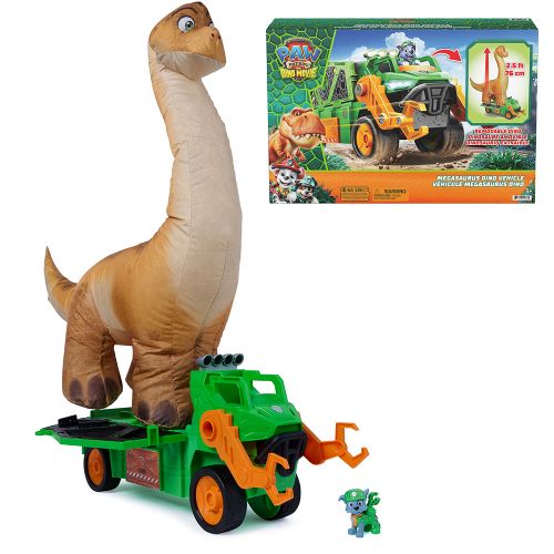 Pat' Patrouille - Dino - Véhicule Megasaurus Dino avec dinosaure gonflable de 76,2 cm