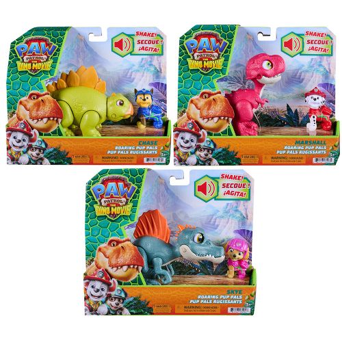 Pat' Patrouille - Dino le film - Figurines Pup Pals Rugissants avec dino sonore, assortiment