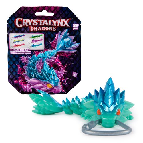 CrystaLynx - Porte-clés Figurine articulée dragon à collectionner de 15 cm, assortiment