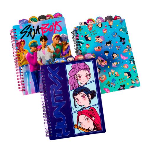 K-Pop Demon Hunters - Cahier à spirales avec onglets, assortiment