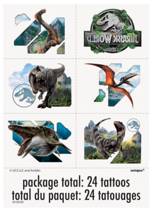 Jurassic World 4 - 4 tattoo sheets