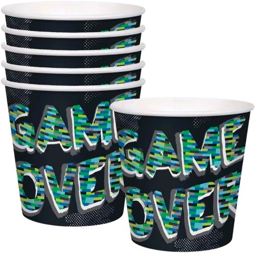 Gamer - 6 paper snack buckets 8''