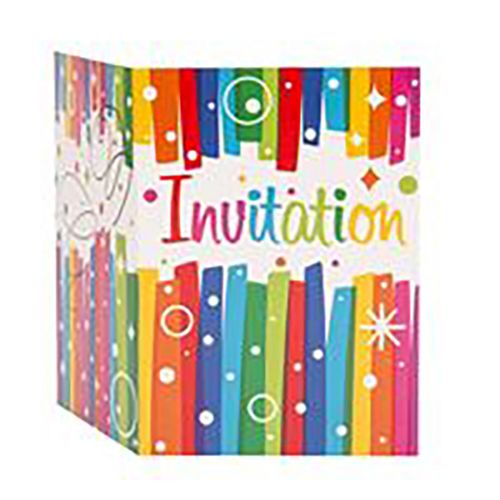 8 bright stripes invitations