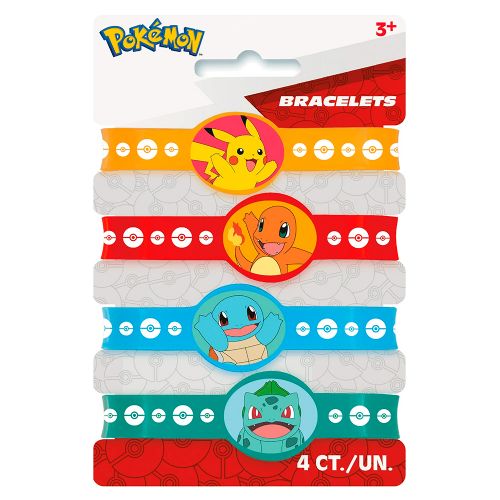 Pokémon - Paquet de 4 bracelets de caoutchouc