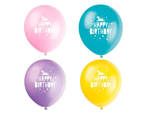Unicorn - 8 balloons printed 12''