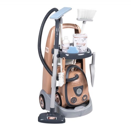 Smoby - Rowenta Chariot ménager et aspirateur 9 pièces
