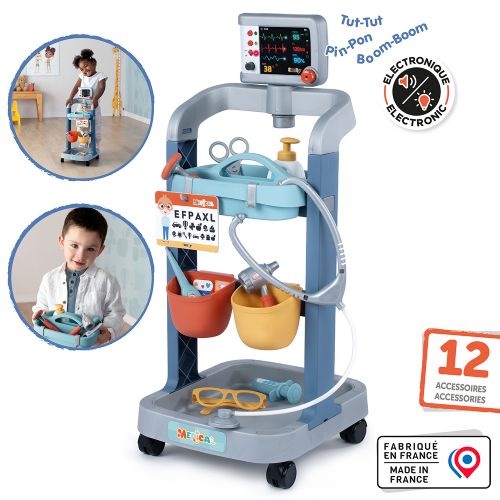 Smoby - Electronic Medical Trolley & 12 accessories