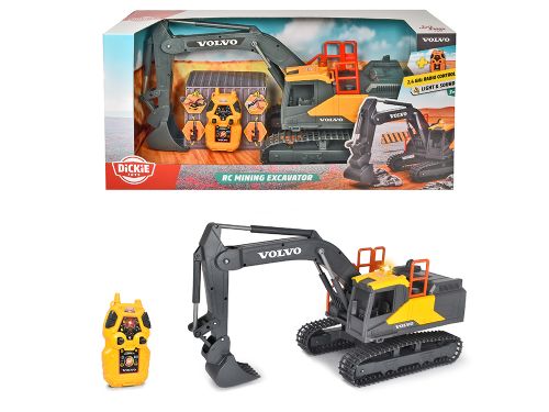 Dickie - Volvo Excavatrice minière radiocommandée Sons et lumières 60 cm