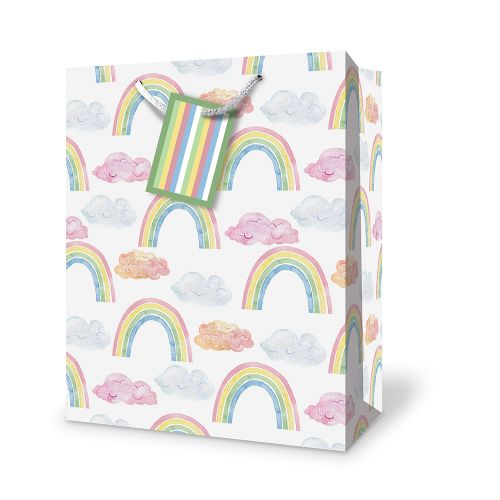 Large gift bag - Rainbows and Clouds