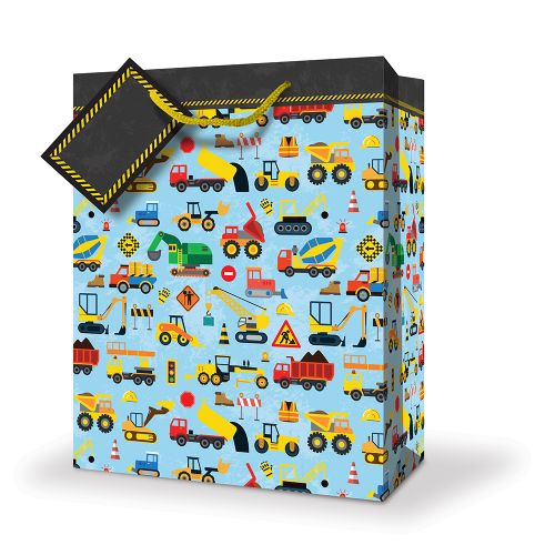 Large gift bag- Camions de construction