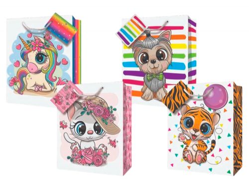 Large gift bag - Cute animals, assorted